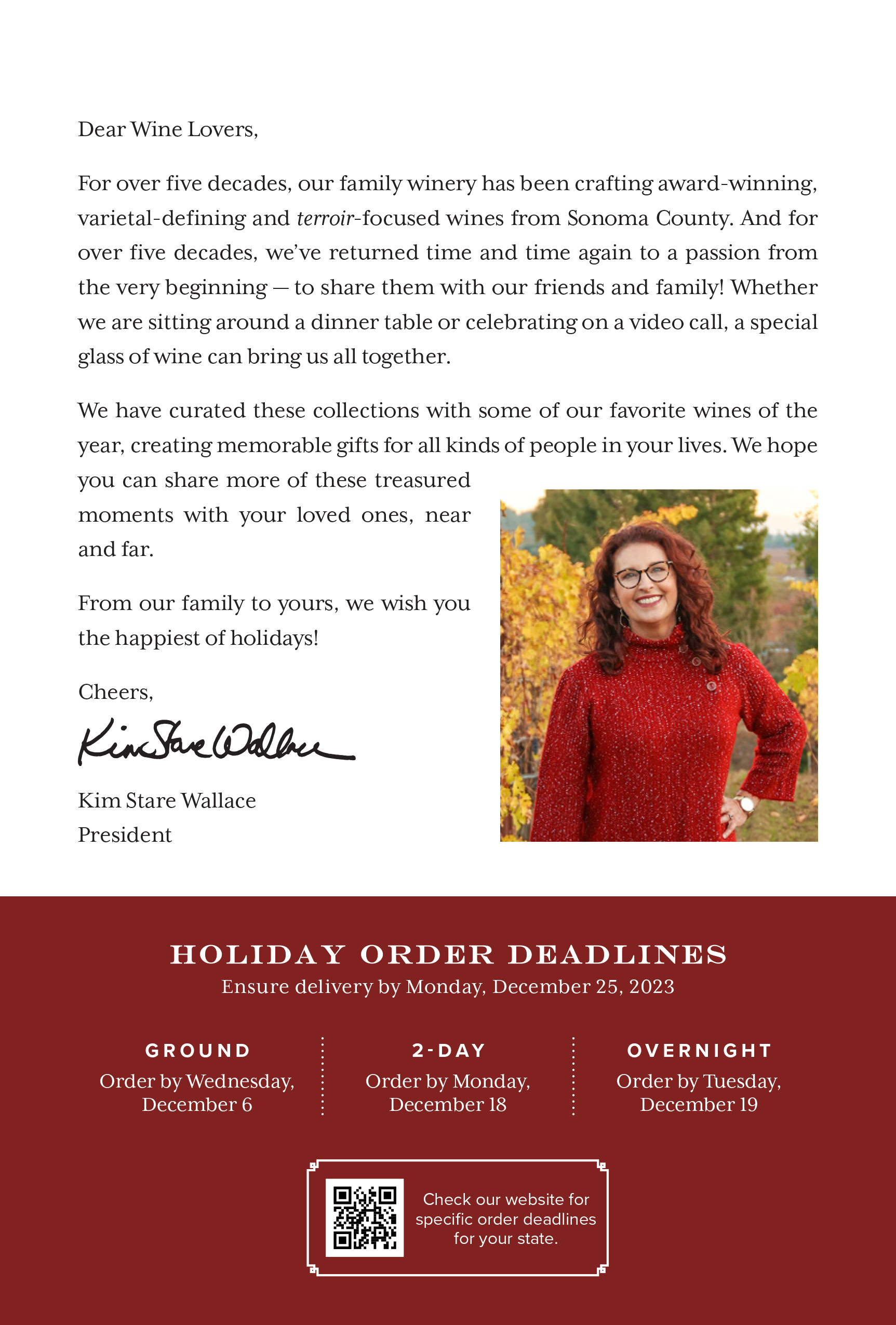Dry Creek Vineyard 2023 Holiday Direct Mail Catalog